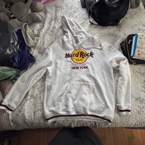 Hard Rock Cafe White Hoodie with Logo